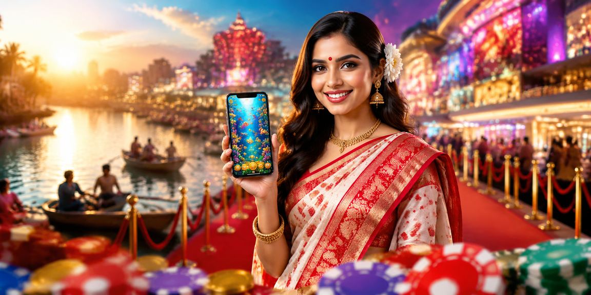 বরিশালে ফিশিং গেম খেলছেন শাড়িপরা বাংলাদেশি ব্যবহারকারী